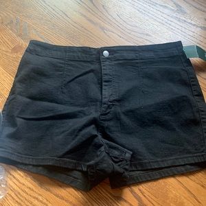 Teens black denim shorts